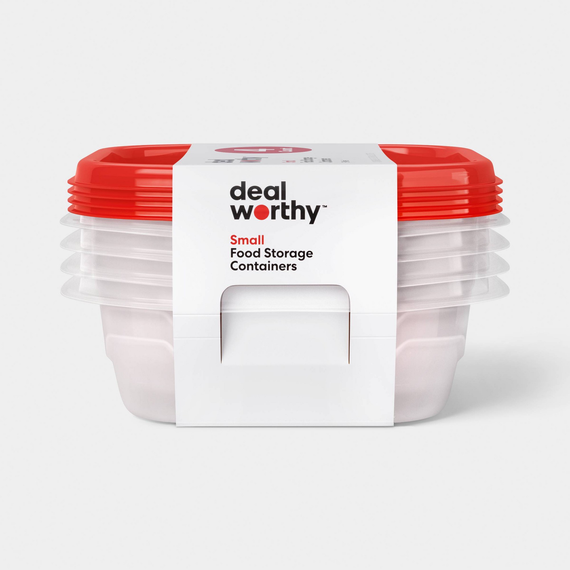 Meal Prep Containers - 4개의 작은 사각형 식품 보관 용기(스냅