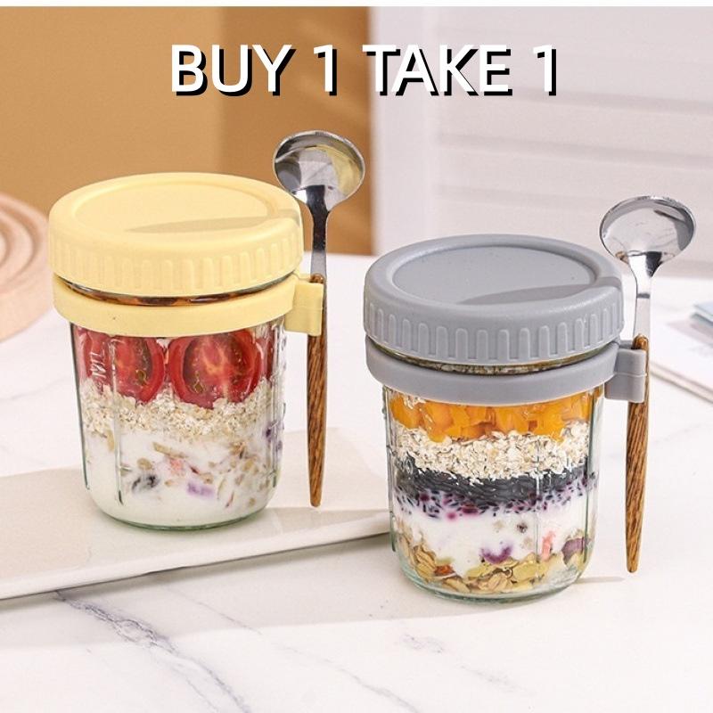 Overnight Oat Jar - 1/2개입 350ml 재사용 가능한 유리 오버나이트