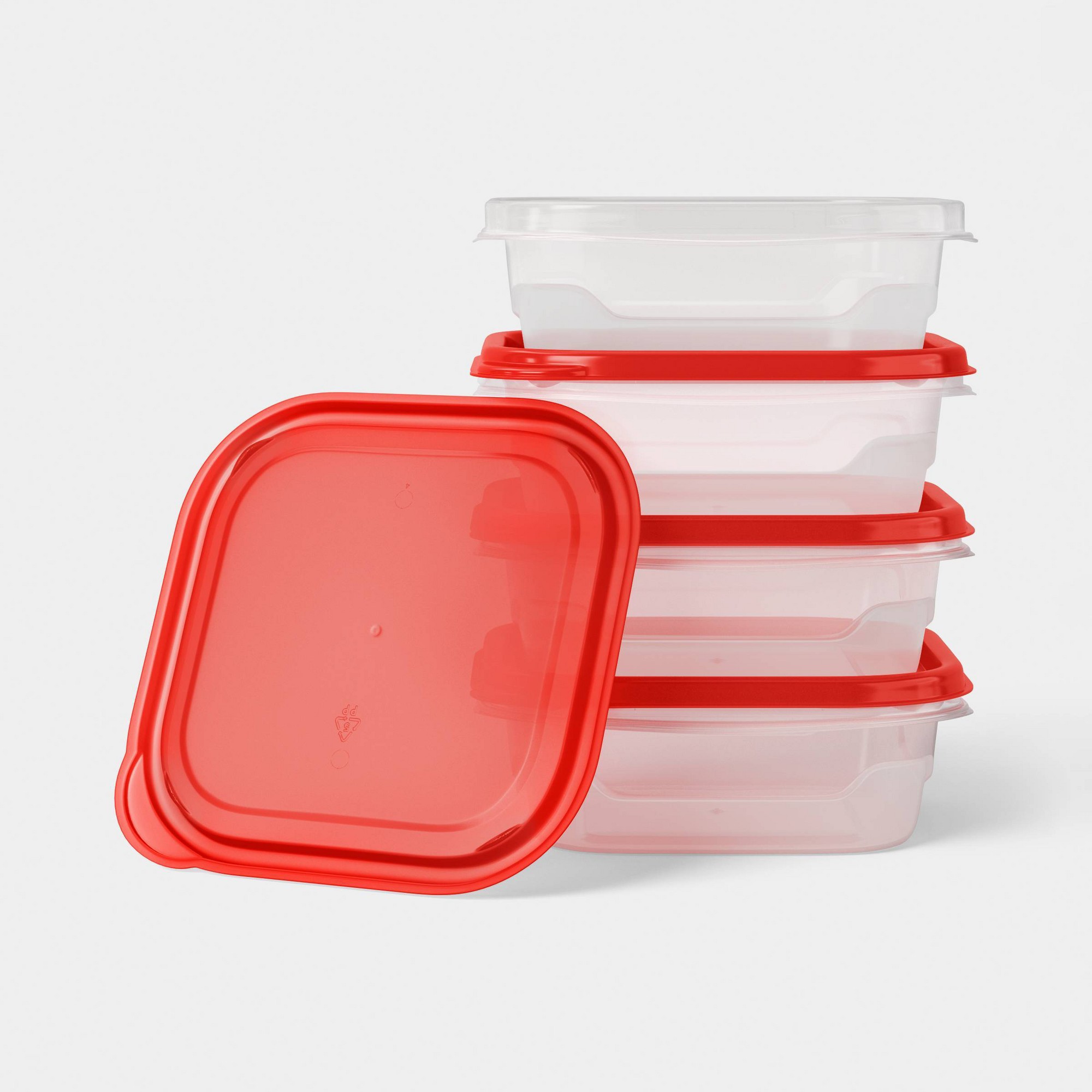 4개의 작은 사각형 식품 보관 용기(스냅 뚜껑 포함), - Meal Prep Containers 리뷰 및 가격