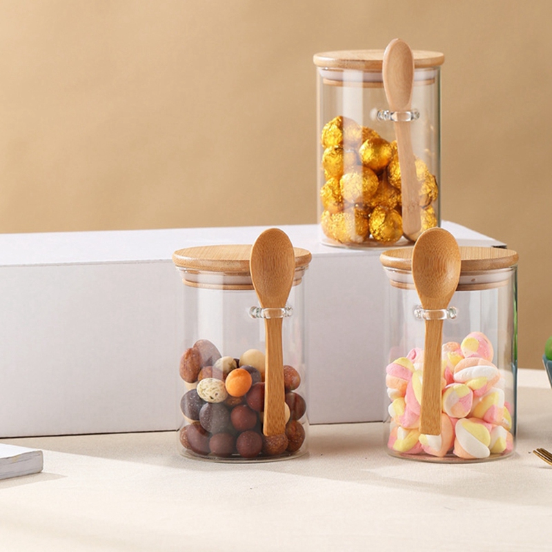 뚜껑과 스푼이 포함된 4팩 오버나이트 오트밀 유리 용기 - Overnight Oat Jar 리뷰 및 가격
