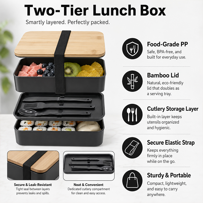 일본식 이중 레이어 도시락통, 음식 보관 피크닉 박스, - Meal Prep Japanese Food 리뷰 및 가격