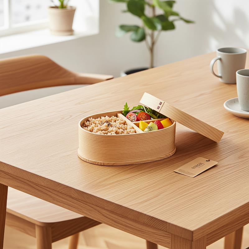 어린이용 일본식 나무 도시락 BPA 프리 재사용 가능  - Meal Prep Japanese Food 리뷰 및 가격