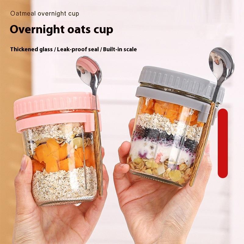1/2개입 350ml 재사용 가능한 유리 오버나이트 오 - Overnight Oat Jar 리뷰 및 가격