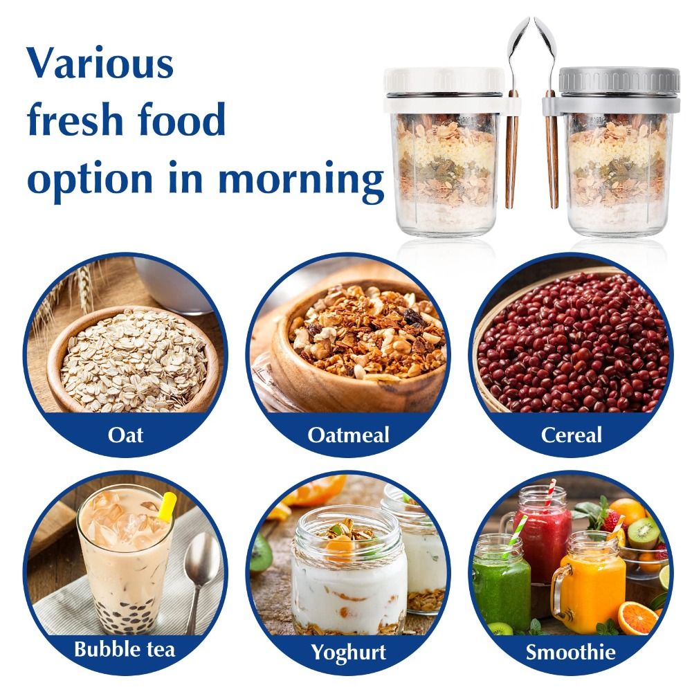 요거트 병 350ml 오버나이트 오트밀 병 유리 계량  - Overnight Oat Jar 리뷰 및 가격